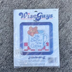 Dimensions Stitchables Vintage Cross Stitch Pattern Kit Life Begins after Coffee